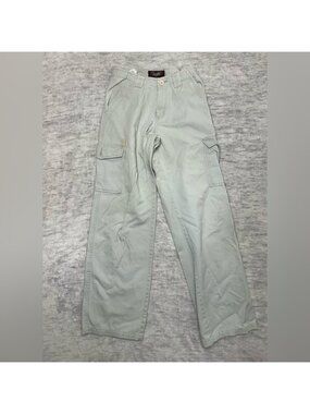 Y2K Angel Wing Cargo Pants Baggy Streetwear Utility Beige Vintage Style